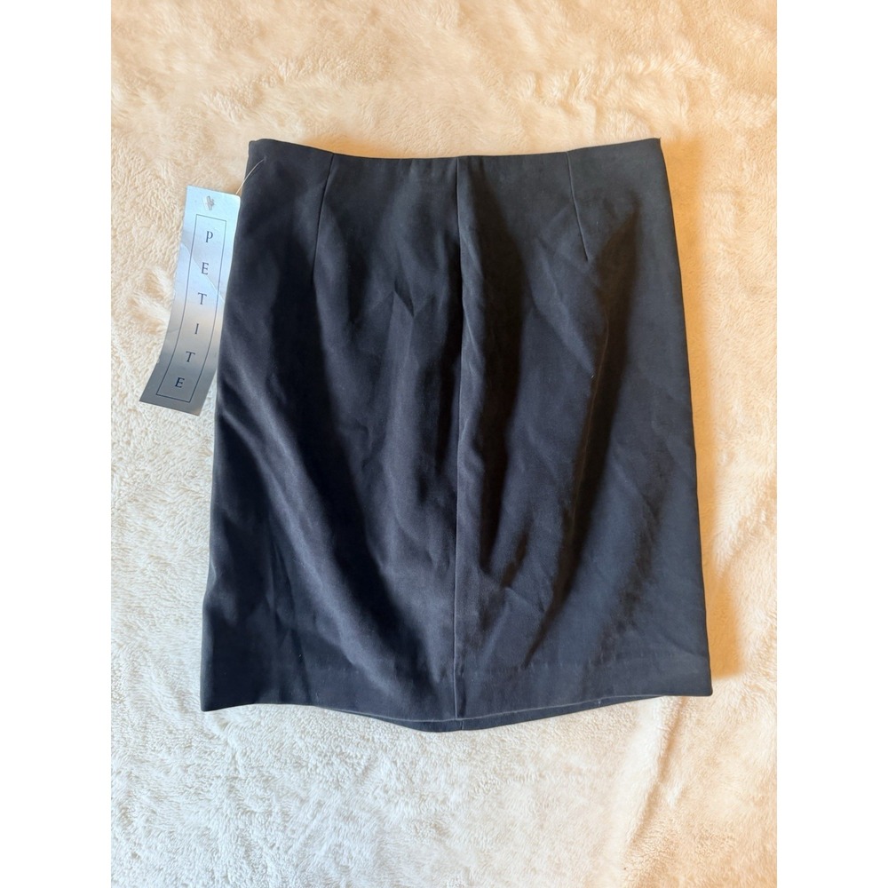 NEW NWT Black Pencil Skirt Sz 0 Petite Sophisticate Office Work VTG Minimalist